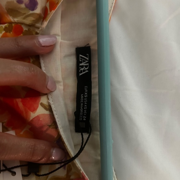 NWT Zara floral Crop Top size XS - Picture 5 of 6